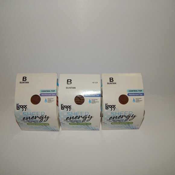 6 Size B - L'eggs Sheer Energy Stockings Leggs Control Top Pantyhose Bundle - Picture 5 of 7